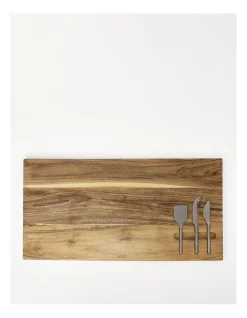 Best reviews of 😍 Vue Entertaining 4 Piece Teak Cheese Plank With 3 Knives In Brown 🛒