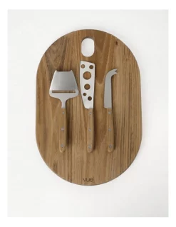 Cheapest 🎁 Vue Entertaining 4 Piece Teak Cheese Platter & Knives In Brown 😉