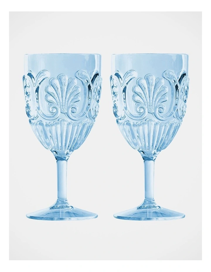 New π₯ Heritage Medallion Wine Goblet 2 Pack In Blue π