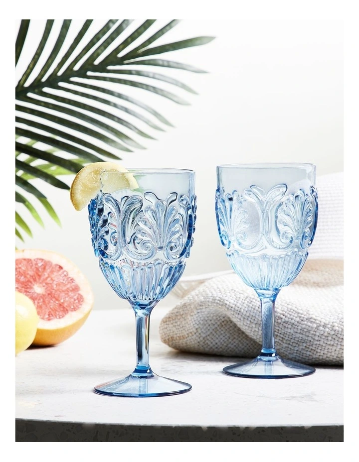 New π₯ Heritage Medallion Wine Goblet 2 Pack In Blue π - Image 3