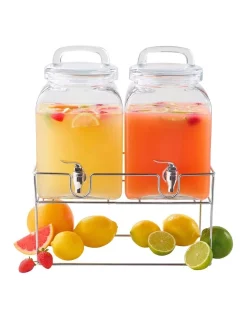 Outlet 🛒 Maxwell & Williams Refresh Double Cube Drink Dispensers With Stand 2 X 5L Gift Boxed 🔔