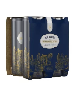 Best Pirce 🛒 Lyre's Non Alcoholic American Malt & Cola 250ml X 4 ⭐