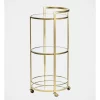 Brand new 🛒 Heritage Gatsby Circle Glass Bar Cart In Gold 🛒