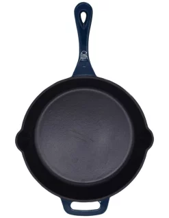 Wholesale 🌟 The Cooks Collective Cast Iron Skillet 26cm Navy 👏