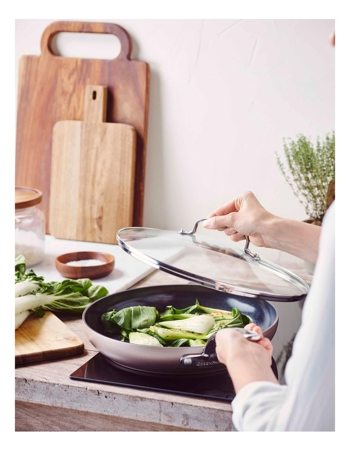 Discount 😍 GreenPan Revolution 30cm Frypan With Lid In Champagne ✔️ - Image 3