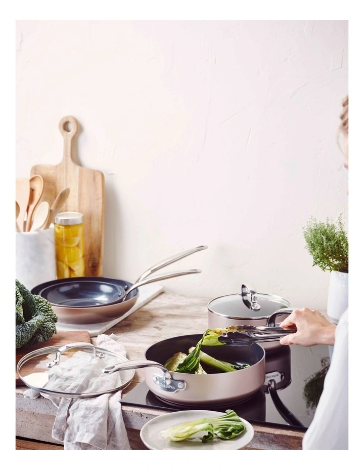 Discount 😍 GreenPan Revolution 30cm Frypan With Lid In Champagne ✔️ - Image 5