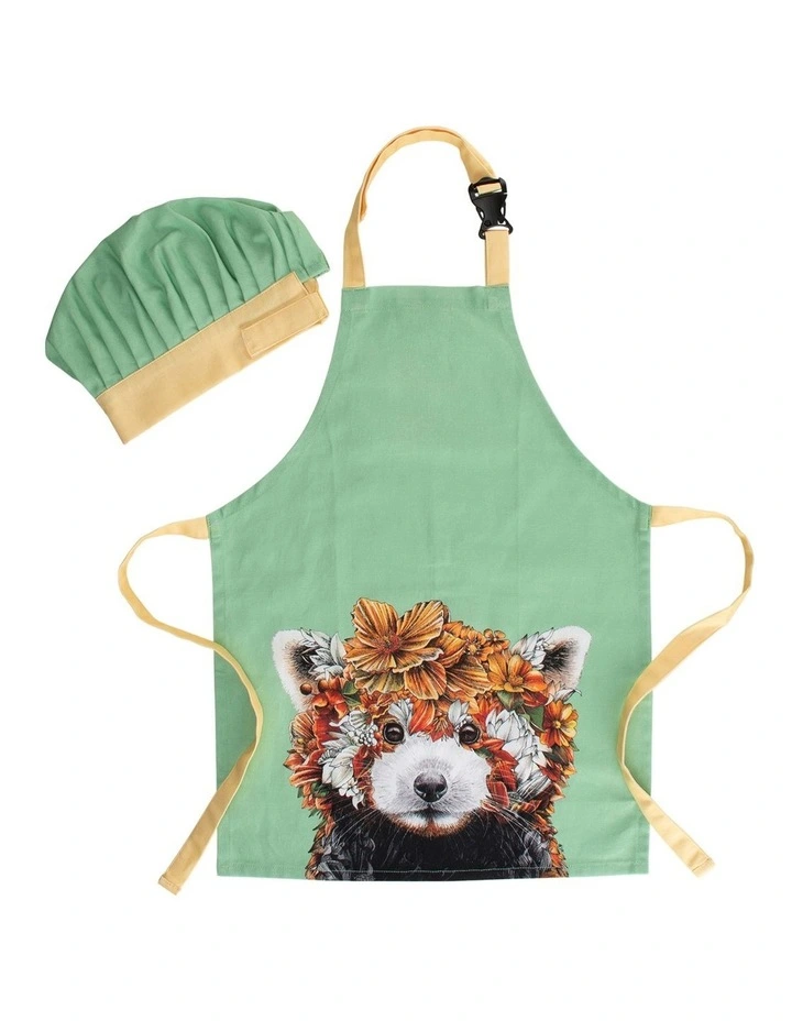 Cheap π€© Maxwell & Williams Marini Ferlazzo Wild Planet Kids Apron & Hat Set Red Panda In Green π