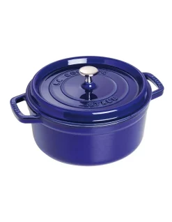 Cheap 🤩 Staub Round Cocotte 24cm In Dark Blue 🔥