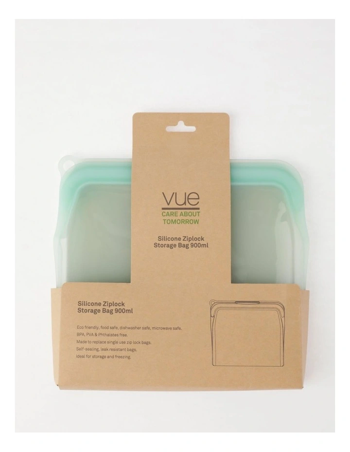 Best deal ⭐ Vue Silicone Ziplock Storage Bag 900ml In Mint ✔️