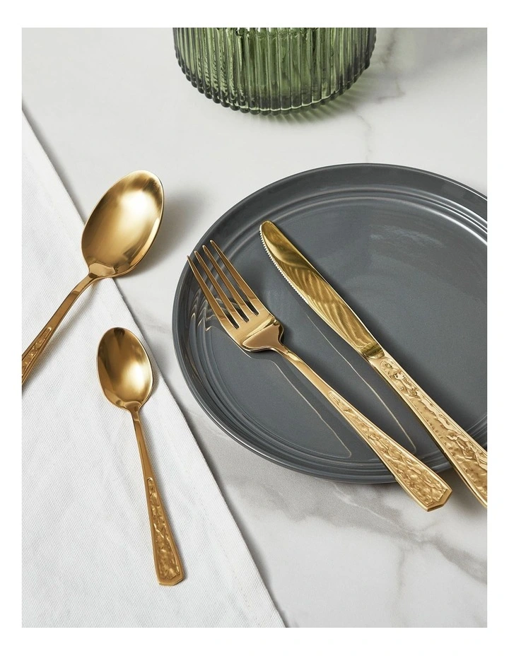 Wholesale π― Heritage Maria Embossed Cutlery Set 24pc In Gold π - Image 2