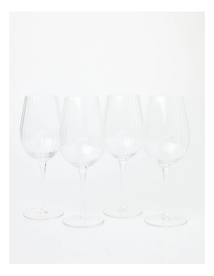 New π Heritage Crimped White Wine Glass Set Of 4 π - Image 3