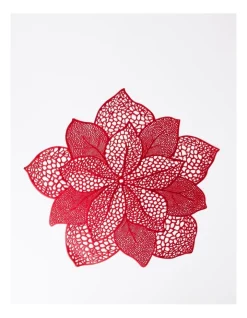 Deals β Heritage Poinsettia Placemat Set Of 4 In Red π