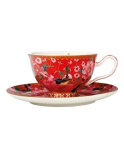 Best deal π Maxwell & Williams Teas & C's Silk Road 200ml Gift Boxed Footed Cup & Saucer Set Red π