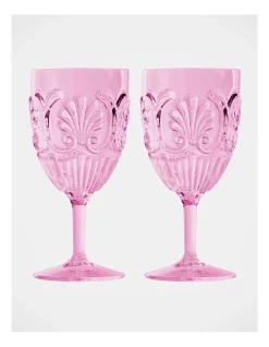 New π Heritage Medallion Wine Goblet 2 Pack In Purple π₯