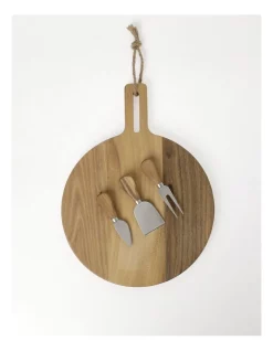Best Sale 🥰 Vue Entertaining 4 Piece Cheese Paddle & Knives In Teak 🧨